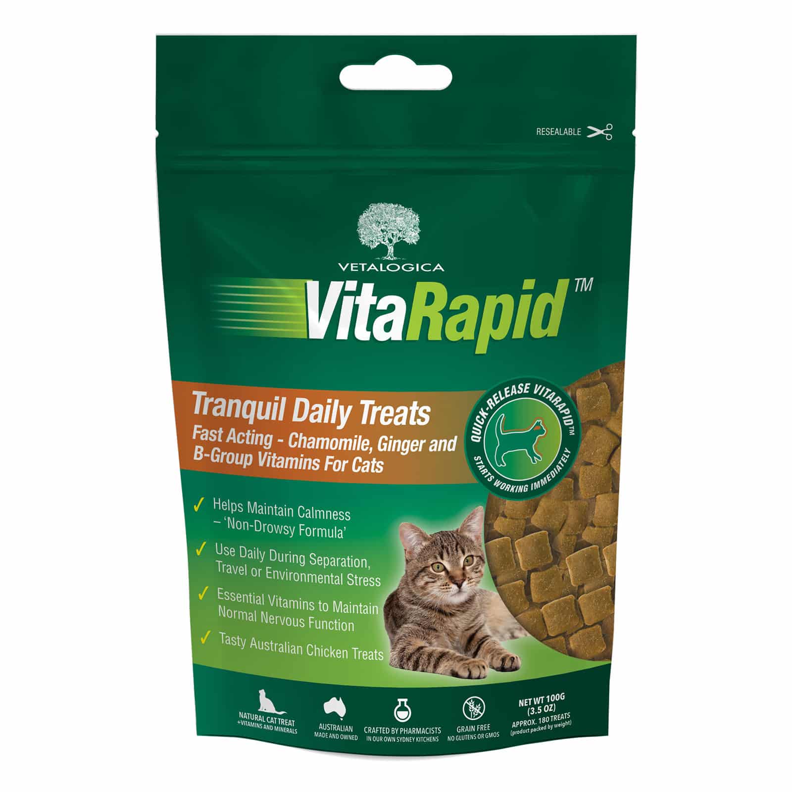 Vita Rapid Traquil Daily Treats for Cats 100g