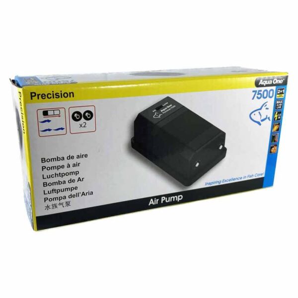 Aqua One Precision 7500 Aquarium Air Pump - Double Outlet