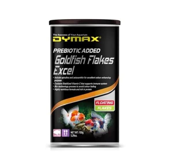 Dymax Goldfish Flakes Excel 150g - Floating Fish Food Flakes With Spirulina & Astaxanthi