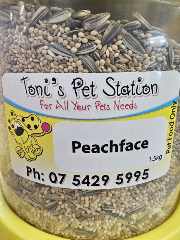 peachface birdseed 1.5kg tub