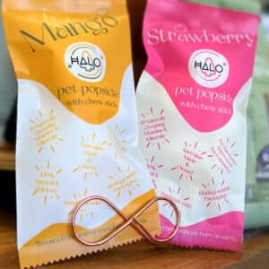 mango and strawberry pet popsicle by halo