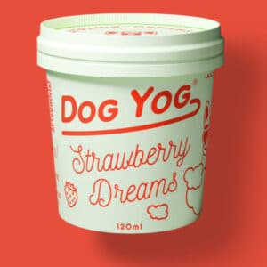 strawberry flavoured ice cream.