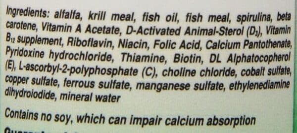 ingredient list for the jurassidiet hermit crab formula