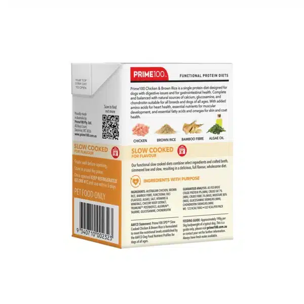 TPS Prime100 slow cooked chicken and brown rice raw dog food